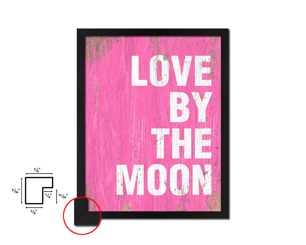Love by the moon Quote Saying Framed Print Home Decor Wall Art Gifts