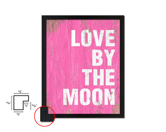 Love by the moon Quote Saying Framed Print Home Decor Wall Art Gifts