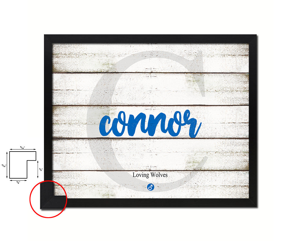 Connor Personalized Biblical Name Plate Art Framed Print Kids Baby Room Wall Decor Gifts