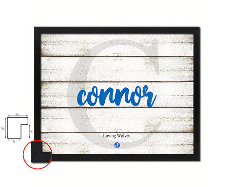 Connor Personalized Biblical Name Plate Art Framed Print Kids Baby Room Wall Decor Gifts