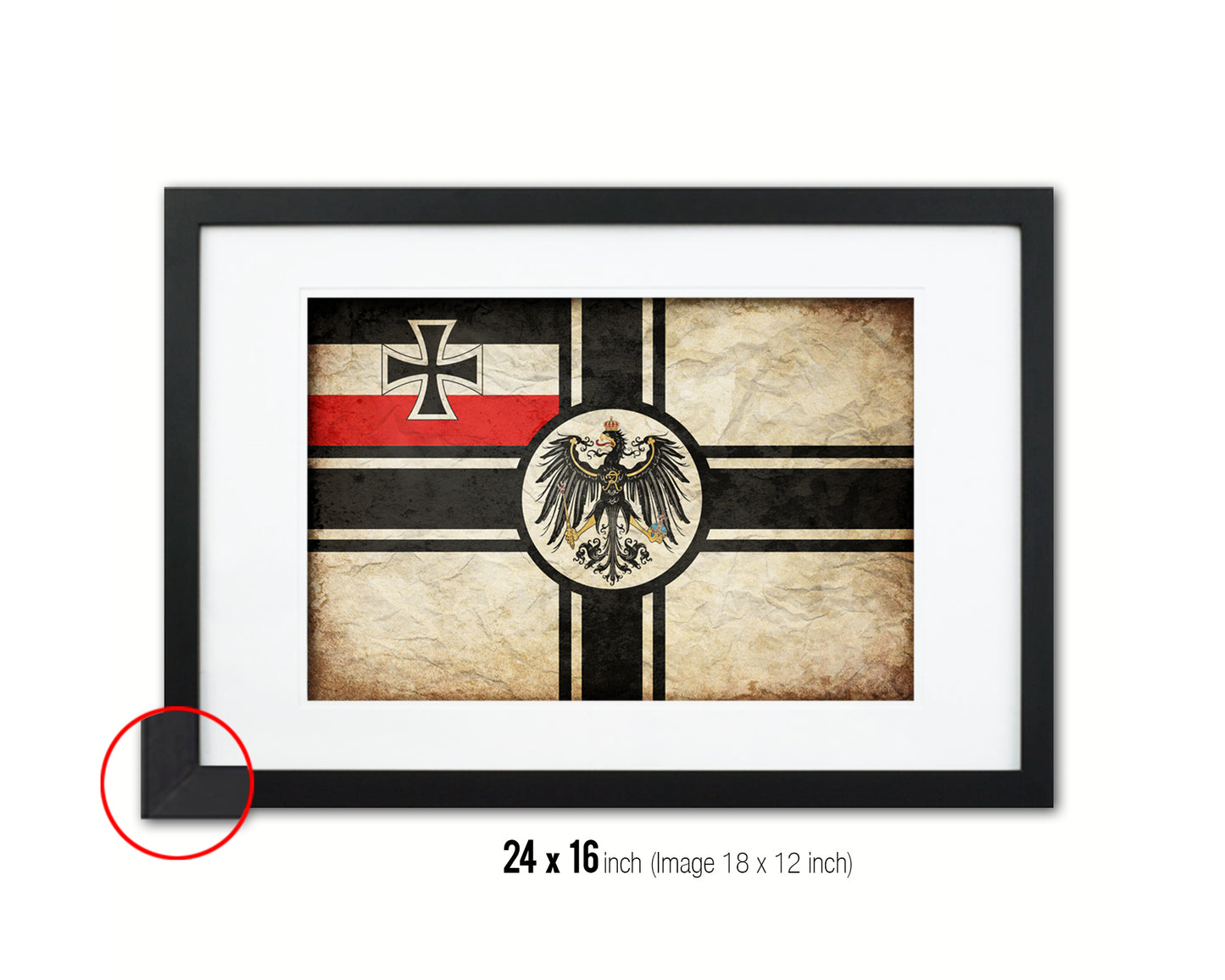 Imperial German Navy 1867-1871 War Vintage Military Flag Framed Print Sign Decor Wall Art Gifts