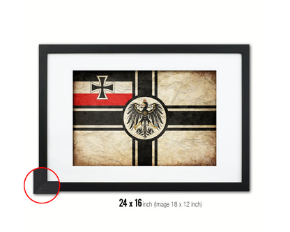 Imperial German Navy 1867-1871 War Vintage Military Flag Framed Print Sign Decor Wall Art Gifts
