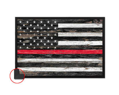 Thin Red Line Honoring Law Enforcement American Wood Rustic Flag Art