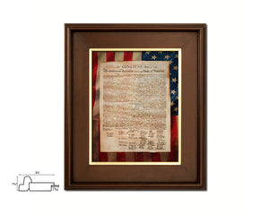 Bill of Rights US Historical Print Art Wood Framed Wall Decor Gifts, 12" x 16"