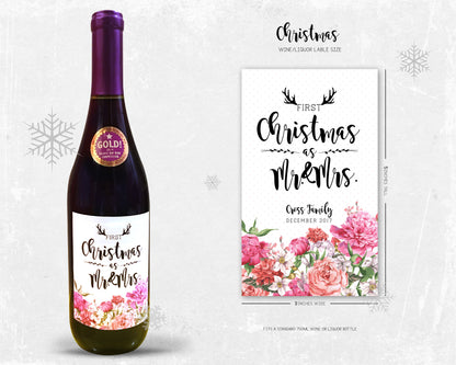 First Christmas as Mr. & Mrs. Gift Label Holiday Personalized Gifts 8007