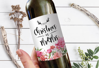 First Christmas as Mr. & Mrs. Gift Label Holiday Personalized Gifts 8007