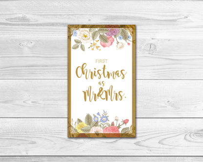 First Christmas as Mr. & Mrs. Gift Label Holiday Personalized Gifts 8006