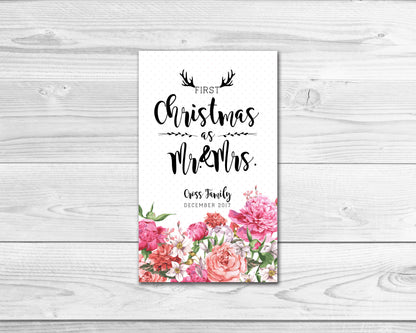 First Christmas as Mr. & Mrs. Gift Label Holiday Personalized Gifts 8007