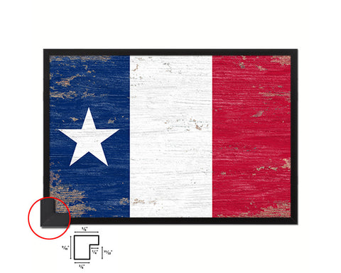 Texas Dodsons Historical Shabby Chic Military Flag Framed Print Decor Wall Art Gifts