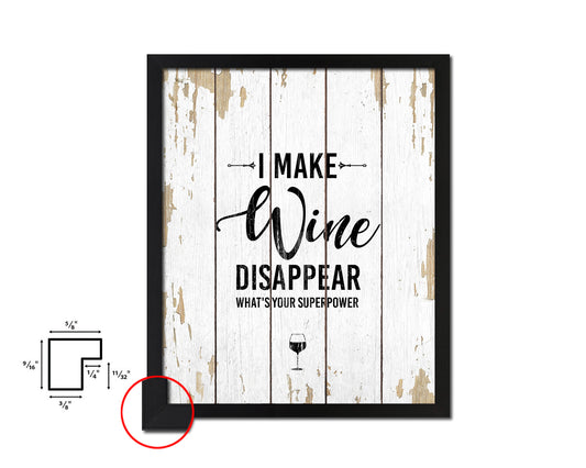 I make beer disappear what's your superpower Quote Wood Framed Print Wall Decor Art Gifts