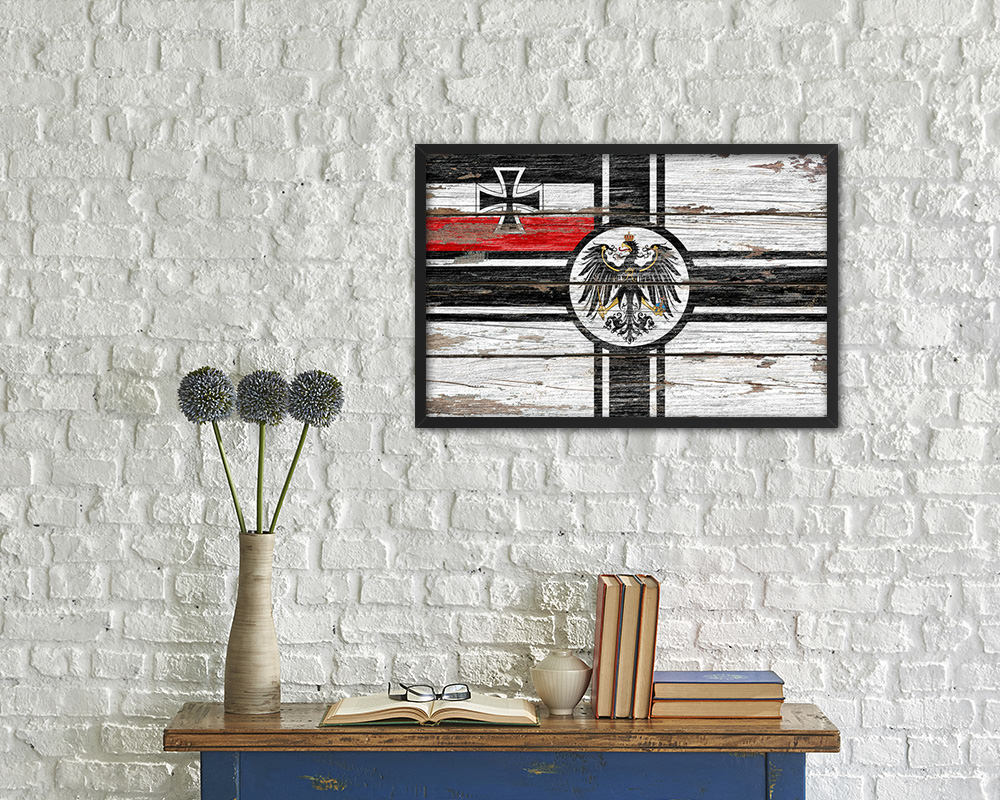 Imperial German Navy 1867-1871 War Wood Rustic Flag Wood Framed Print Wall Art Decor Gifts