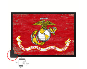 US Marine Corps Shabby Chic Military Flag Framed Print Decor Wall Art Gifts