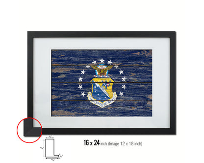 148th Fighter Wing Vintage Emblem Flag Wood Frame Paper Print Wall Art Decor Gifts