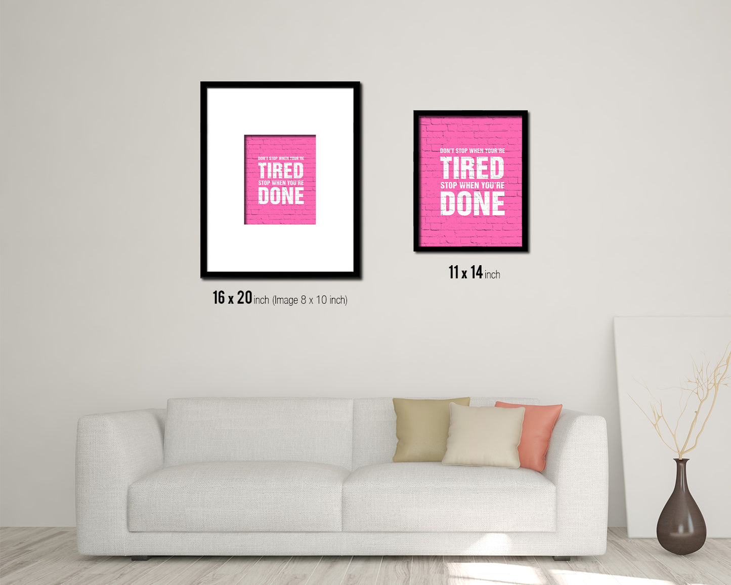 Don't stop when youre tired Quote Framed Print Home Decor Wall Art Gifts
