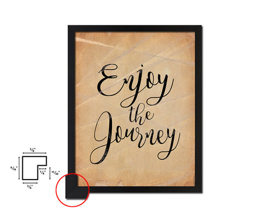 Enjoy the journey Quote Paper Artwork Framed Print Wall Decor Art