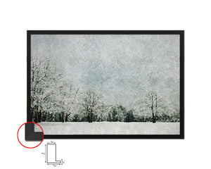 Frosted White Snow Landscape Artwork Painting Print Art Frame Home Wall Decor Gifts