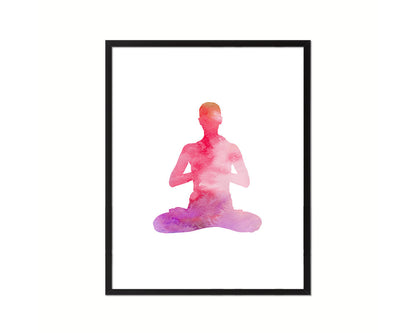 Easy Pose Sukhasana Yoga Wood Framed Print Wall Decor Art Gifts