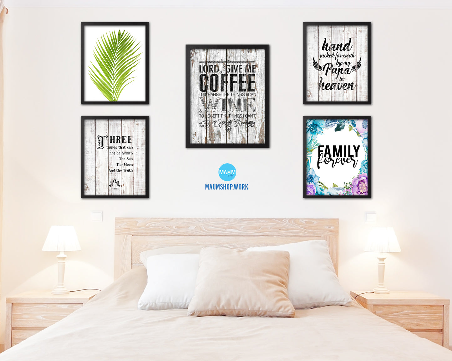 Lord, give me  coffee to  change the things I can Words Wood Framed Print Wall Decor Art Gifts