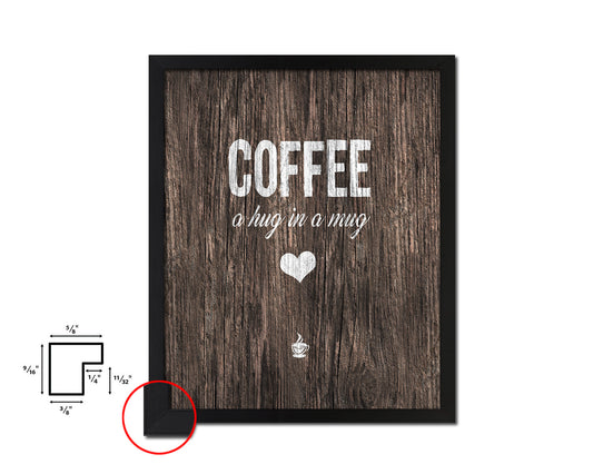Coffee a hug in a mug Quote Framed Artwork Print Wall Decor Art Gifts