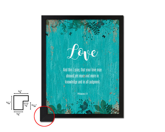Love and this I pray that your love may abound Quote Saying Framed Print Wall Decor Art Gifts