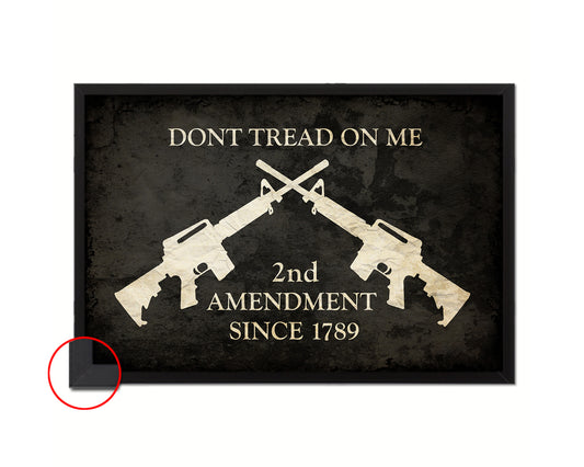 2nd Amendment Dont Tread On Me Vintage Military Flag Framed Print Art