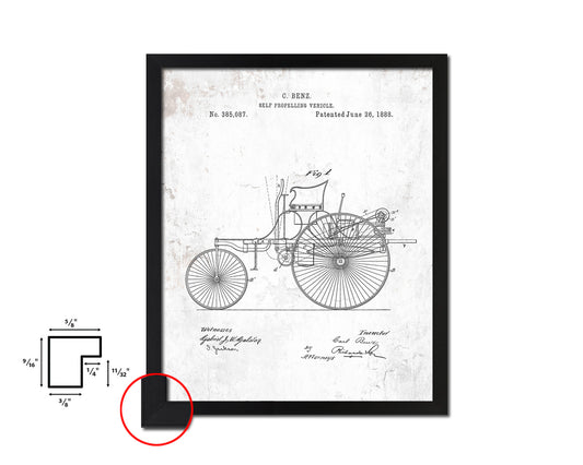 Self Propelling Vehicle Car Vintage Patent Artwork Black Frame Print Wall Art Decor Gifts