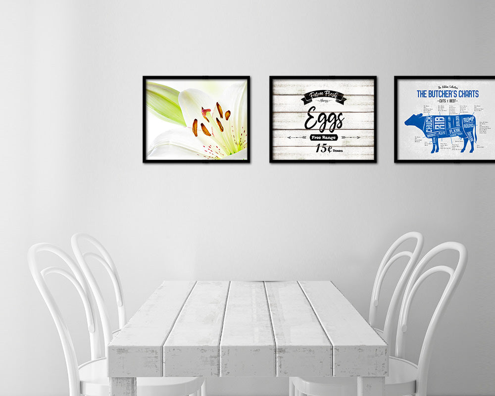 Farm Fresh Eggs Vintage Sign Fine Art Paper Prints Wood Frame Wall Art Decor Gifts