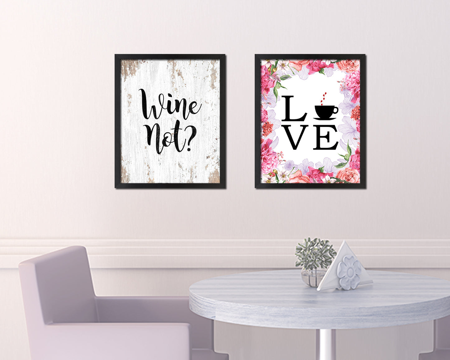 Wine Not? Words Wood Framed Print Wall Decor Art Gifts
