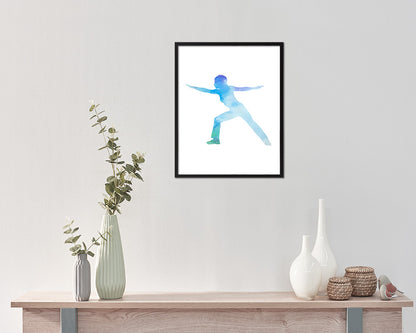 Warrior II Virabhadrasana II Yoga Wood Framed Print Wall Decor Art Gifts