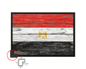 Egypt Country Wood Rustic National Flag Wood Framed Print Wall Art Decor Gifts