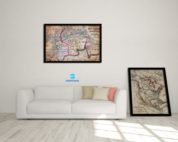 Venezuela Antique Map Framed Print Art Wall Decor Gifts