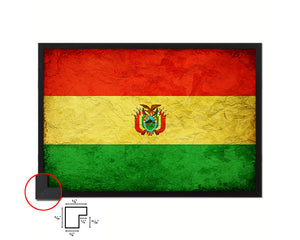 Bolivia Country Vintage Flag Wood Framed Print Wall Art Decor Gifts