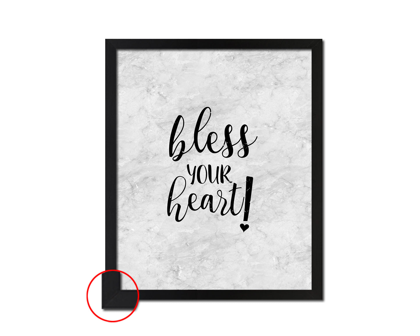 Bless your heart Quote Framed Print Wall Art Decor Gifts