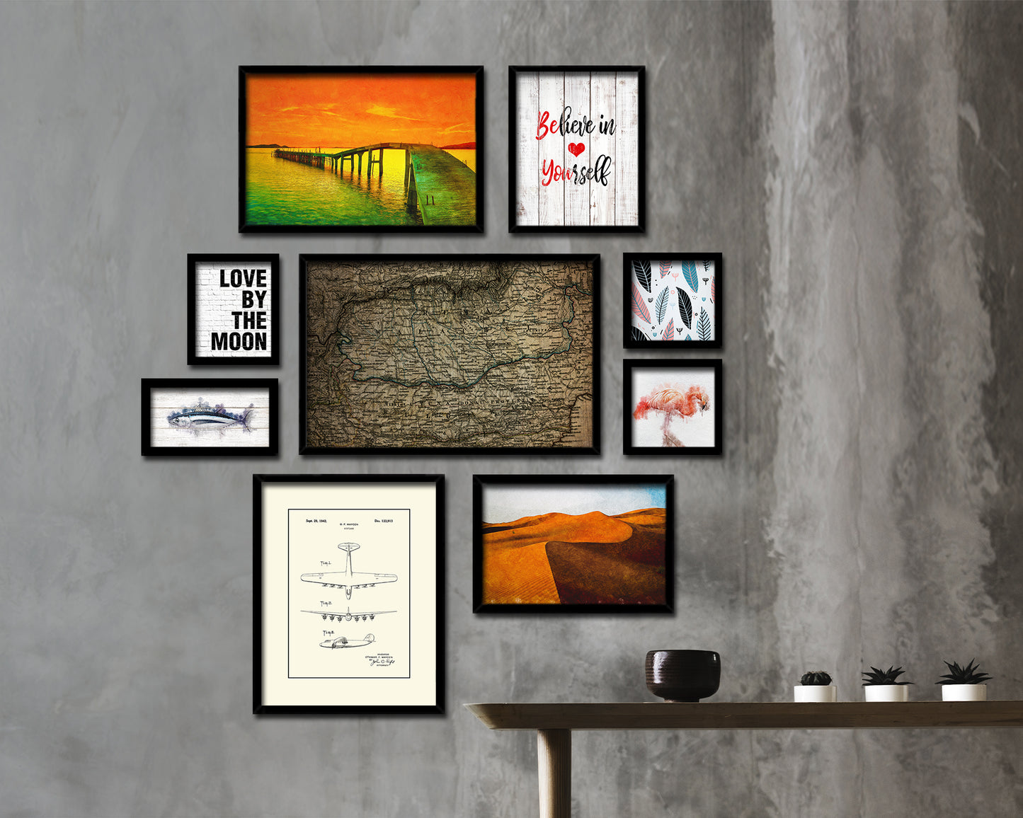 Transylvania Hungary Vintage Map Framed Print Art Wall Decor Gifts