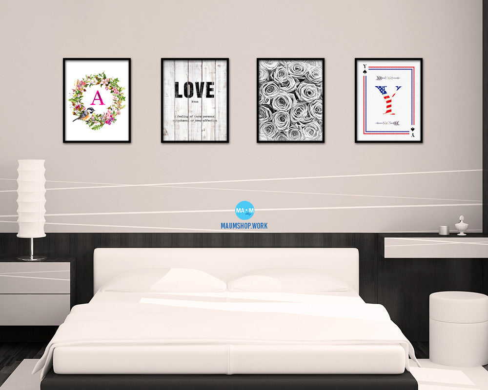 LOVE definition White Wash Quote Framed Print Wall Decor Art