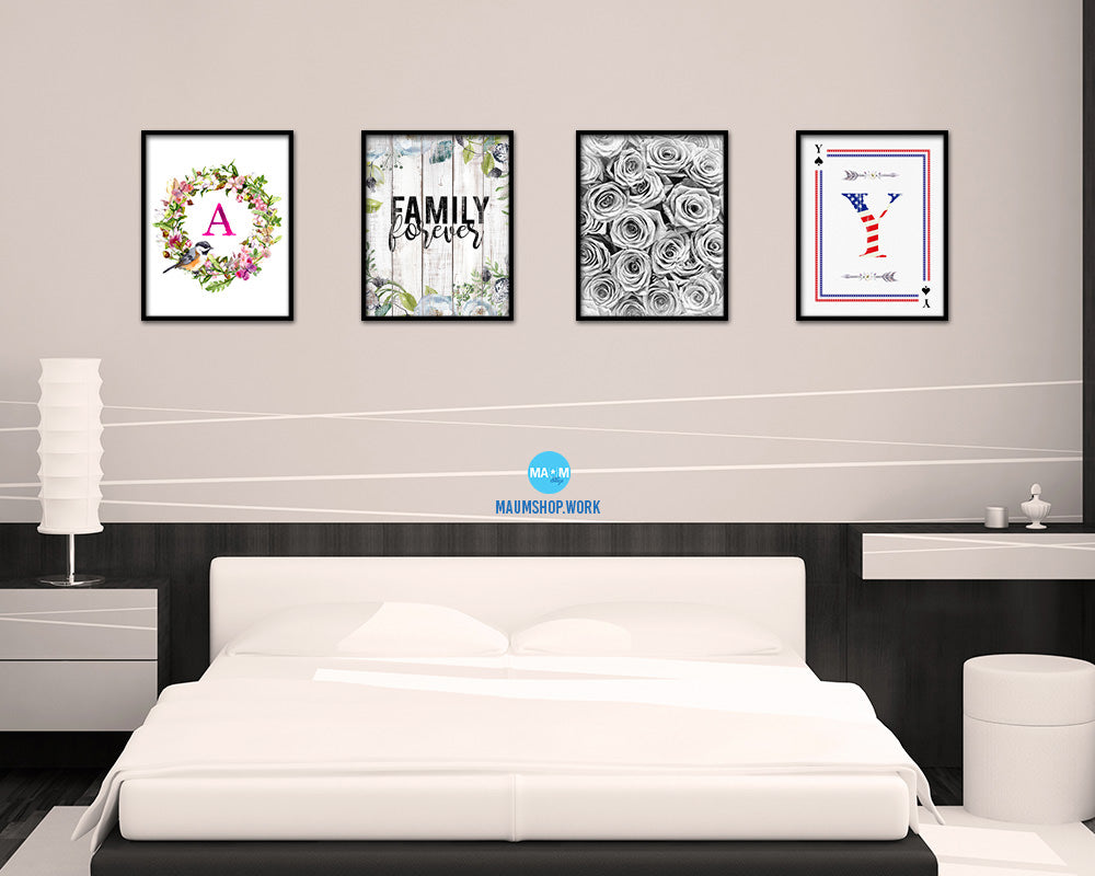 Family forever White Wash Quote Framed Print Wall Decor Art