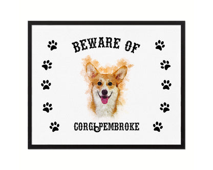 Beware of Cocker Spaniel Sign Wood Framed Print Wall Art Decor Gifts