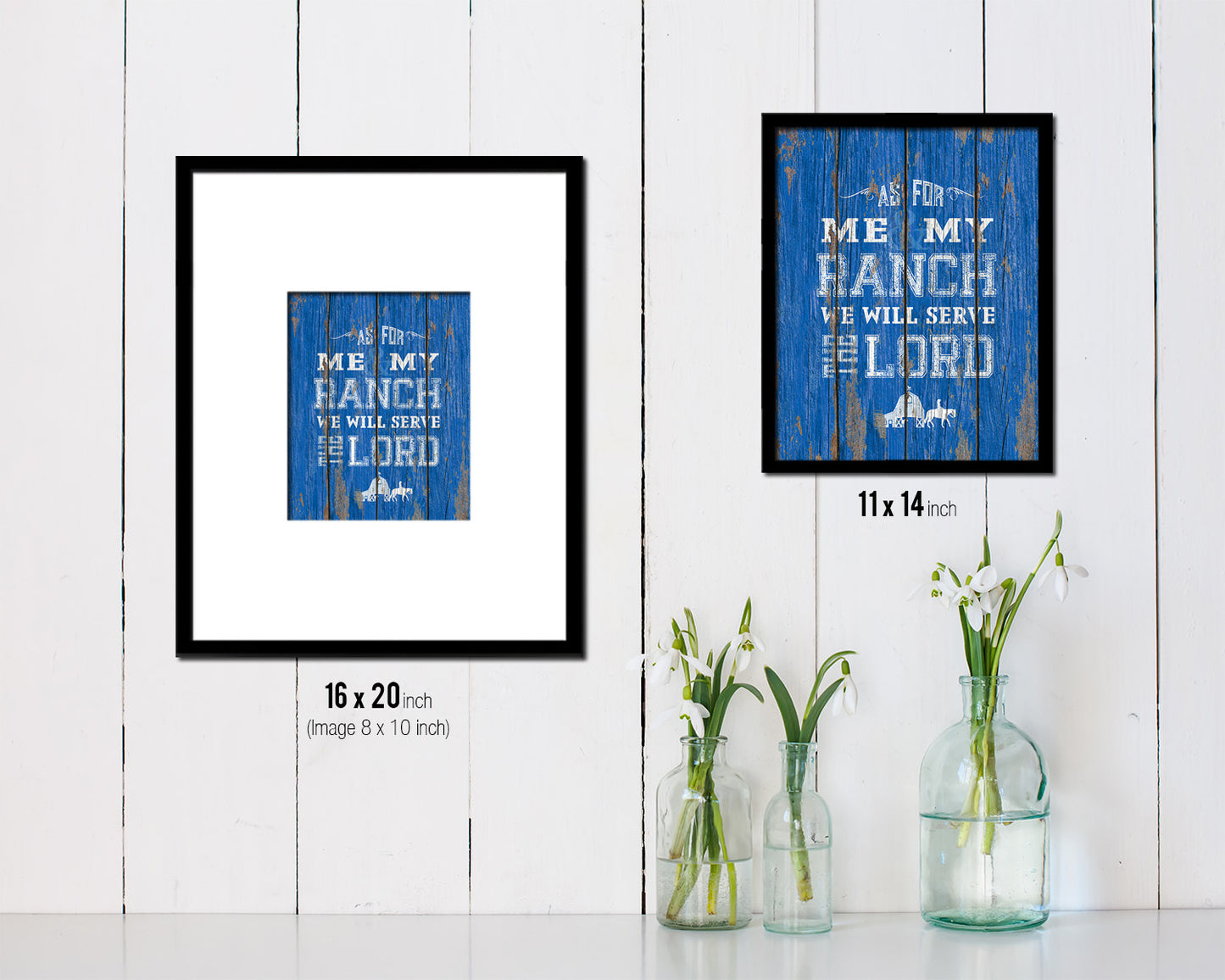 As for me & my ranch, we will serve the Lord Quote Framed Print Home Decor Wall Art Gifts
