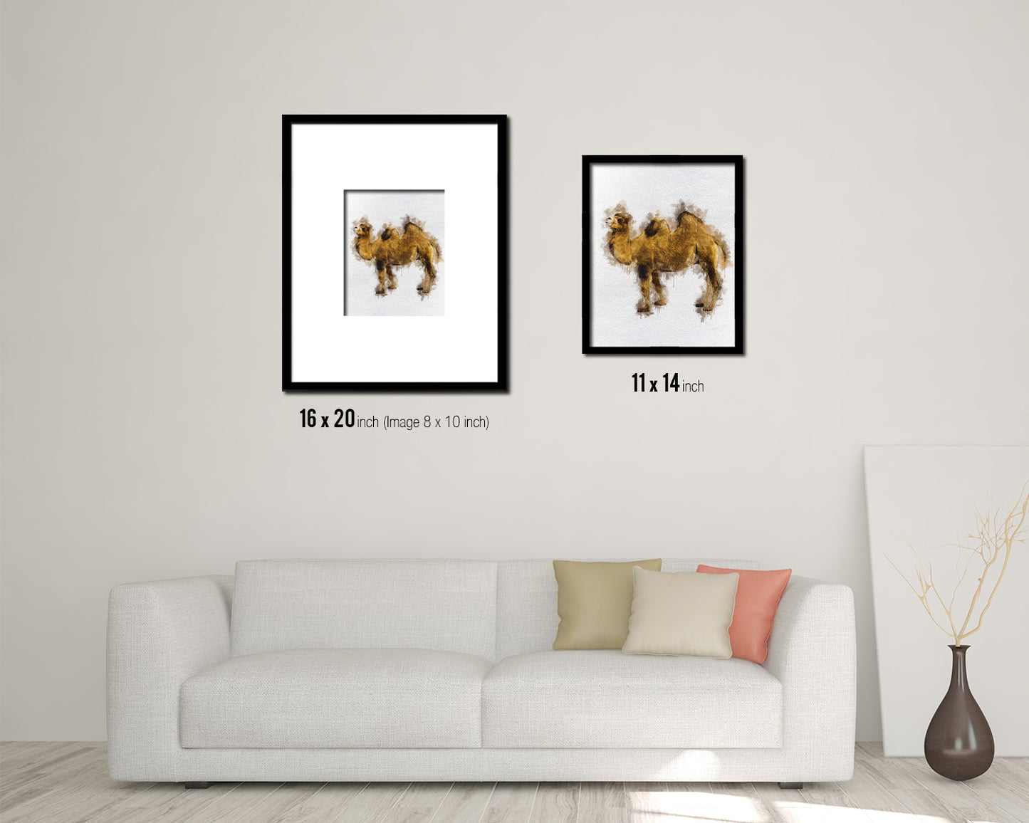Camel Animal Painting Print Framed Art Home Wall Decor Gifts