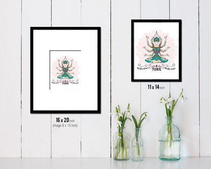Breath in peace, Breathe out love Yoga Yoga Wood Framed Print Wall Decor Art Gifts