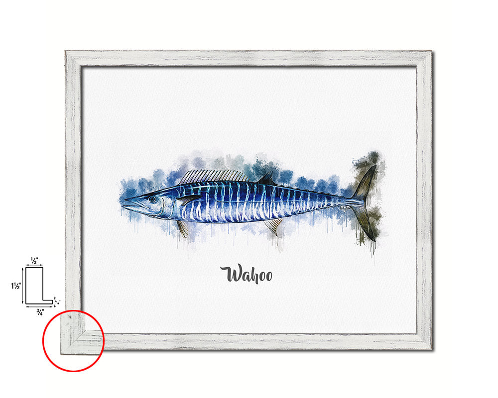 Wahoo Fish Framed Prints Modern Restaurant Sushi Bar Watercolor Wall Art Decor