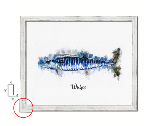 Wahoo Fish Framed Prints Modern Restaurant Sushi Bar Watercolor Wall Art Decor