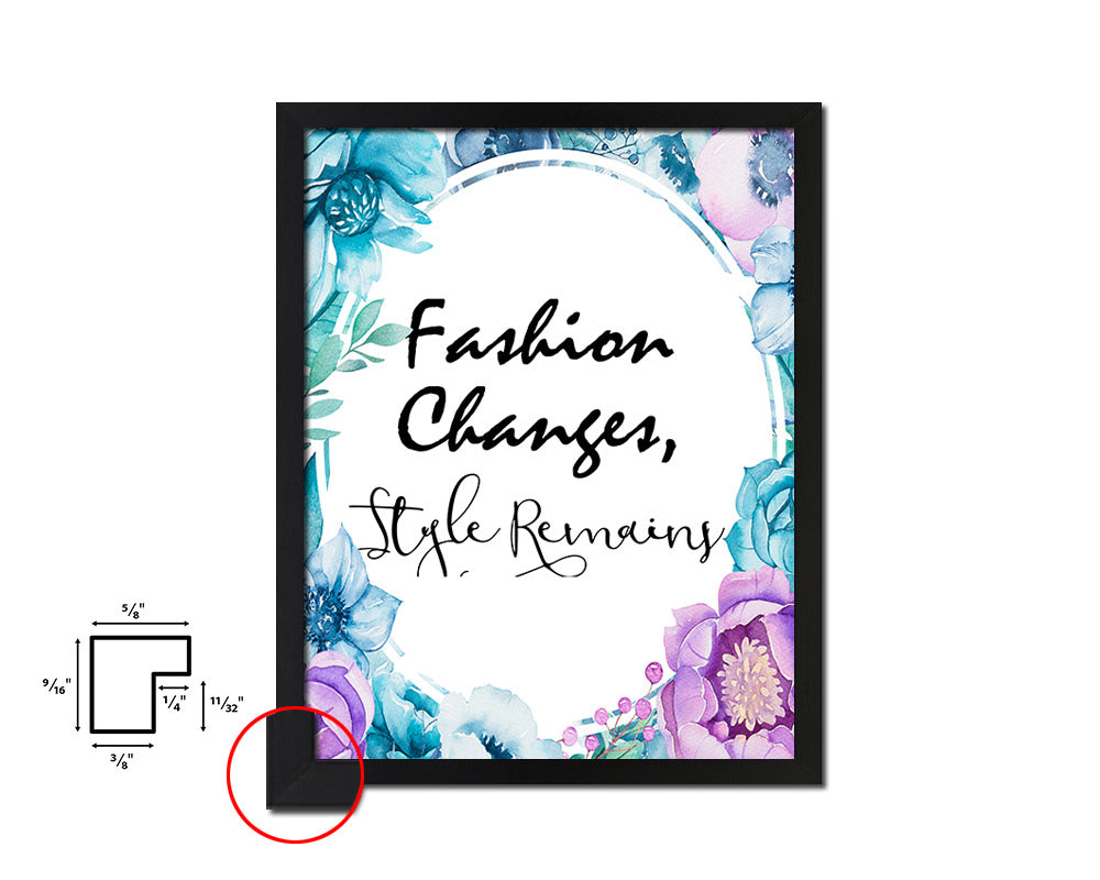 Fashion changes style remains Quote Boho Flower Framed Print Wall Decor Art