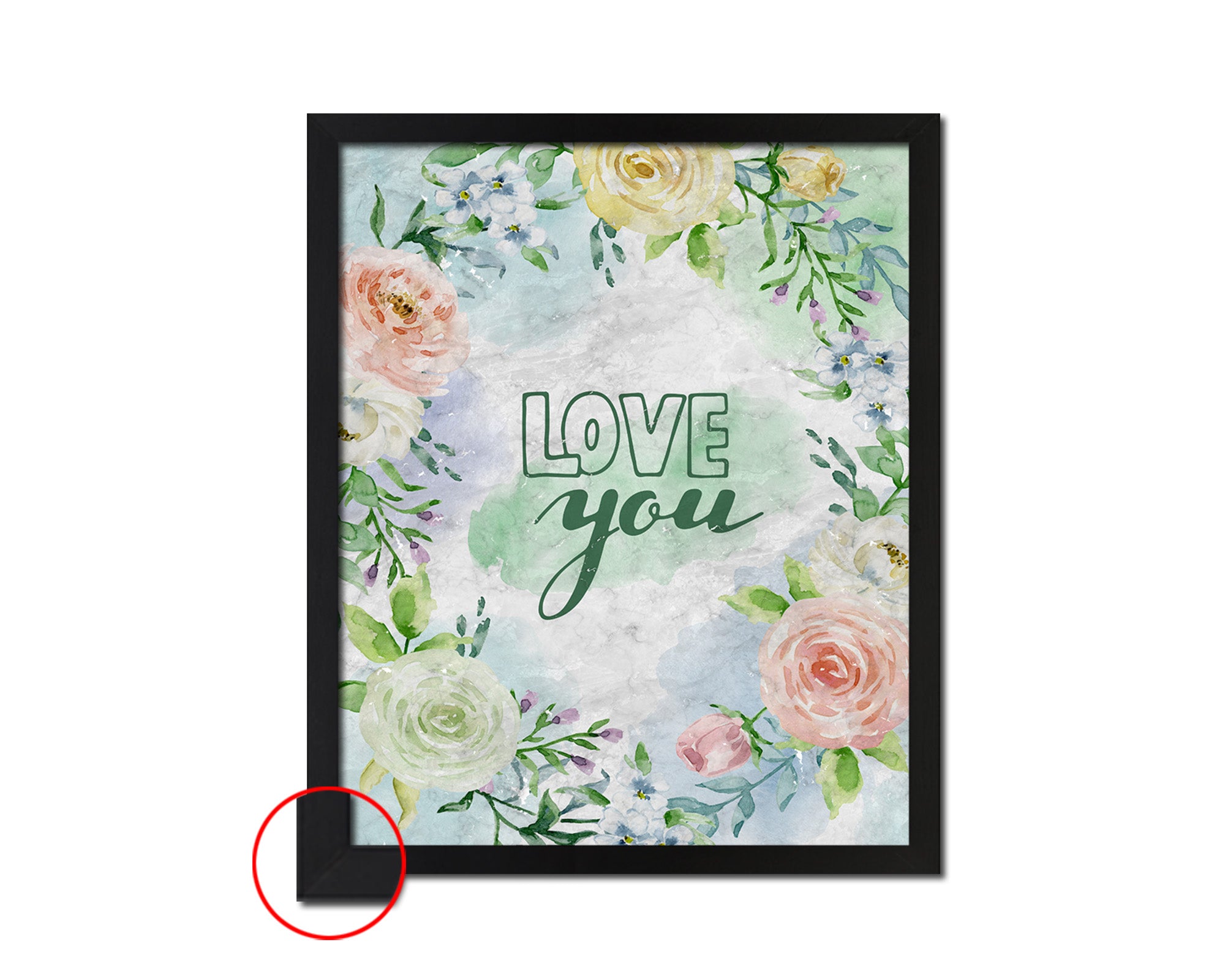 Love you Quote Framed Print Wall Art Decor Gifts