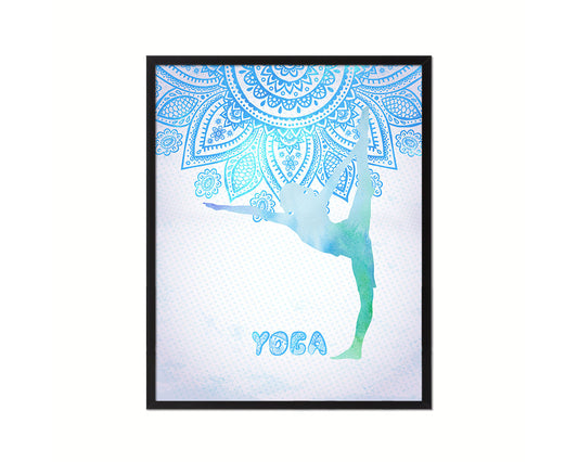 Gymnastic yoga Contorsionist practicing Yoga Wood Framed Print Wall Decor Art Gifts