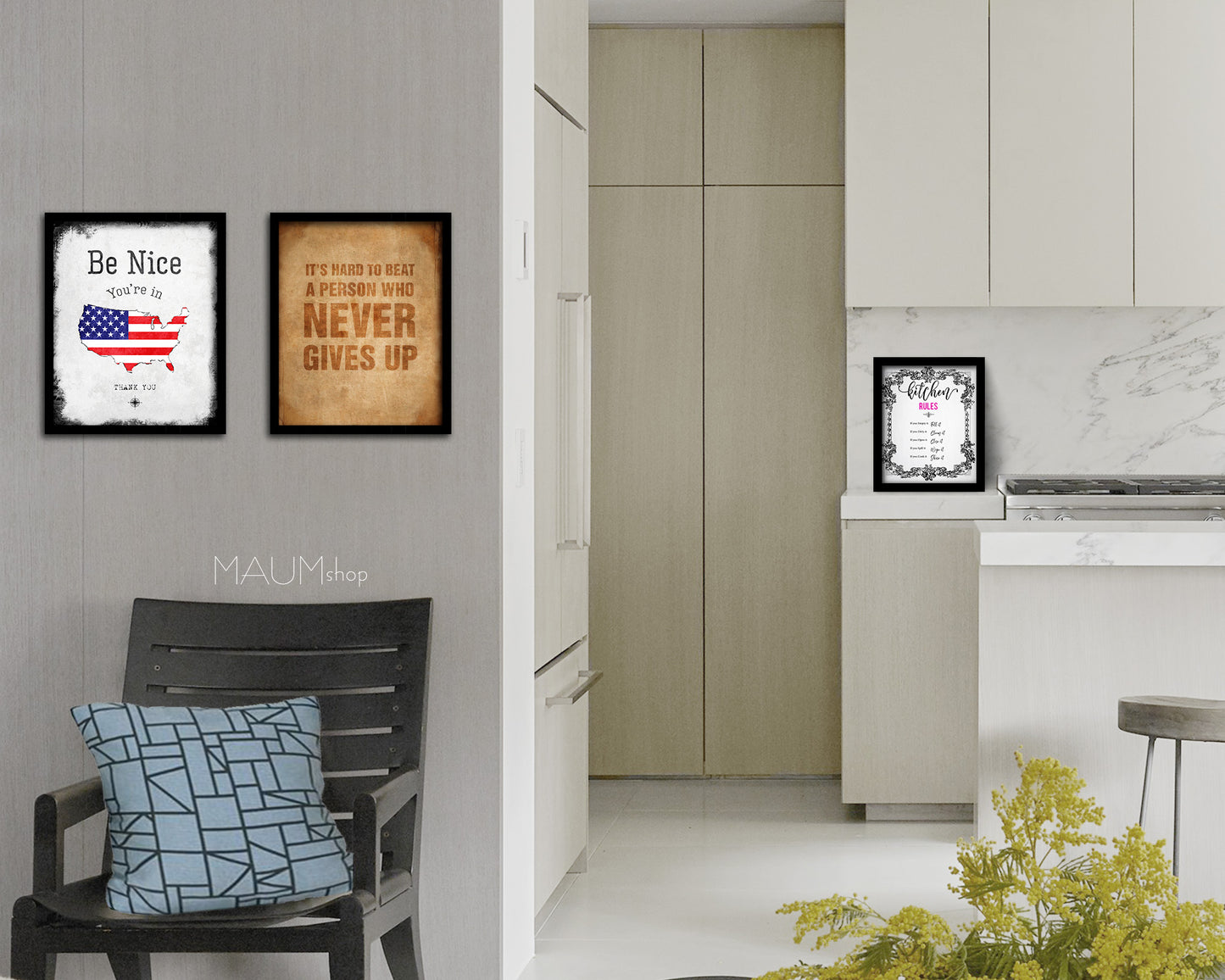 It's hard to beat a person who never give up, Robin Sharma Quote Frame Print