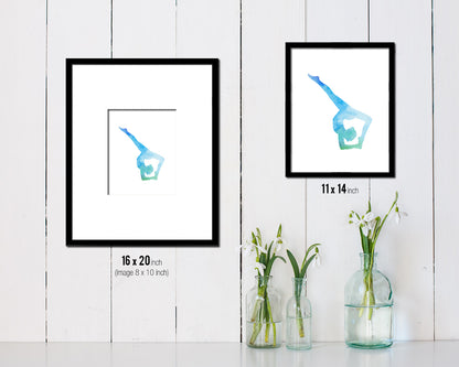 Gymnastic yoga Eka Pada Viparita Dandasana Yoga Wood Framed Print Wall Decor Art Gifts