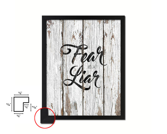 Fear is a liar Quote Framed Print Home Decor Wall Art Gifts