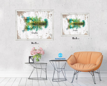 Crayfish Fish Framed Prints Modern Restaurant Sushi Bar Watercolor Wall Art Decor