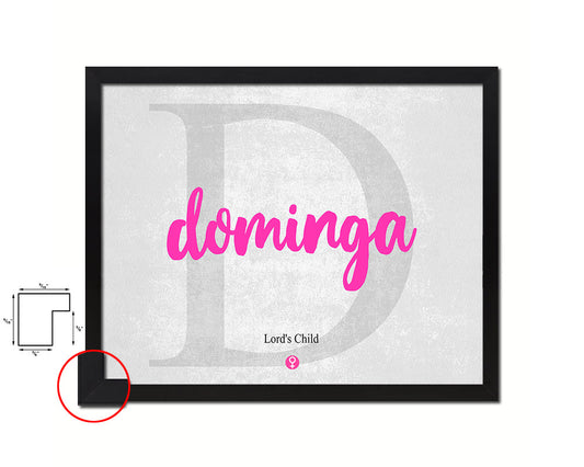 Dominga Personalized Biblical Name Plate Art Framed Print Kids Baby Room Wall Decor Gifts
